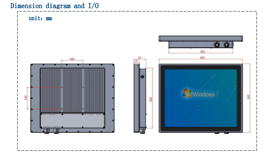 17寸IP65防護(hù)等級(jí)三防加固一體機(jī)APC1702