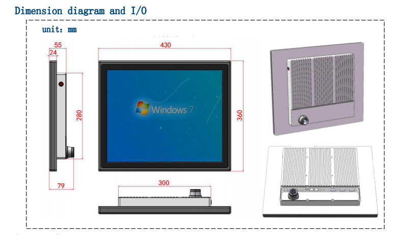 輕薄19寸工業(yè)加固一體機(jī)_寬溫工控一體機(jī)APC1901